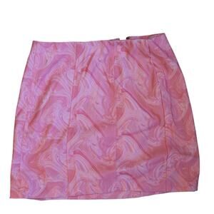 Le Lis Collection Pink Marbled Mini Skirt Women’s Small